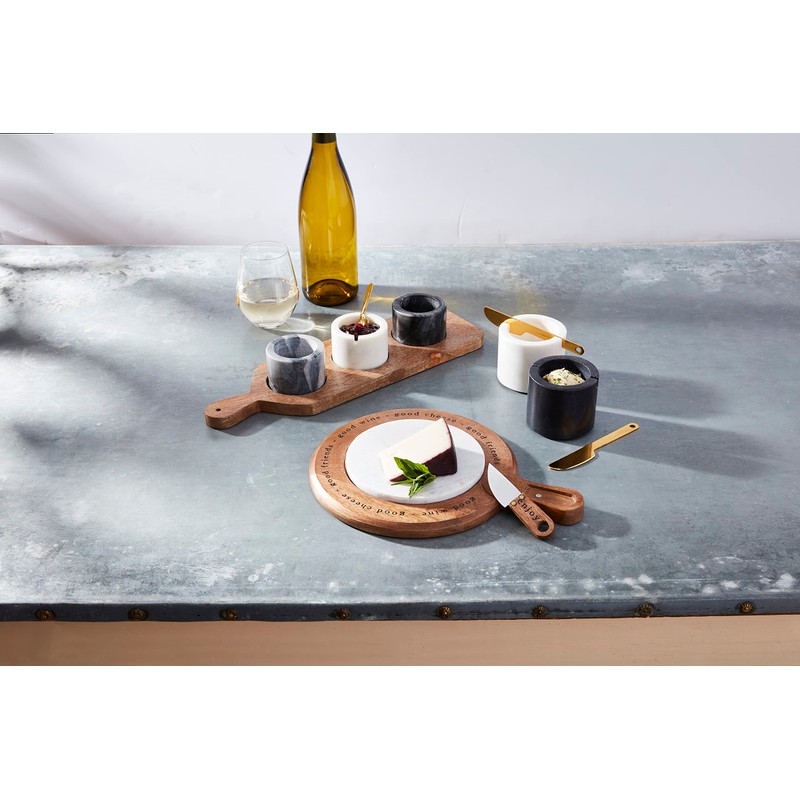 Mud Pie Marble Bowls On Tray Set, board 4 3/4"