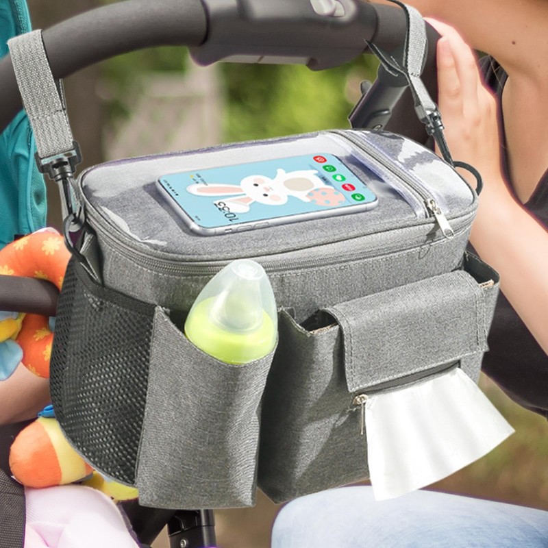 Stroller Organizer with Cup Holder, Stroller Caddy Organizer with Cup