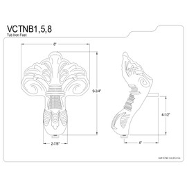 Kingston Brass VCTNB1 Bourbon Iron Tub Feet, Chrome, Set of 4