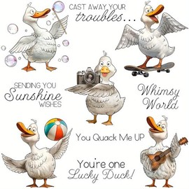 LZBRDY Adorable Cartoon Ducks Clear Stamps and Die Cuts Sets- Perfect for Scrapbooking and Card Making