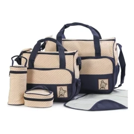 BOSSCO Set 5 Bolsas Panaleras Cambiador Bebe Botella Viaje Multiuso