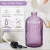Topsky Stripe Glass Soap Dispenser with Black Plastic Pump, 400ml