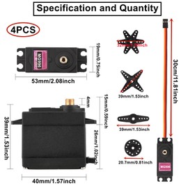 HUAZIZ MG Micro Digital Servo Motor Compatible with RC Robot Helicopter Aeroplane (Pack of 4)