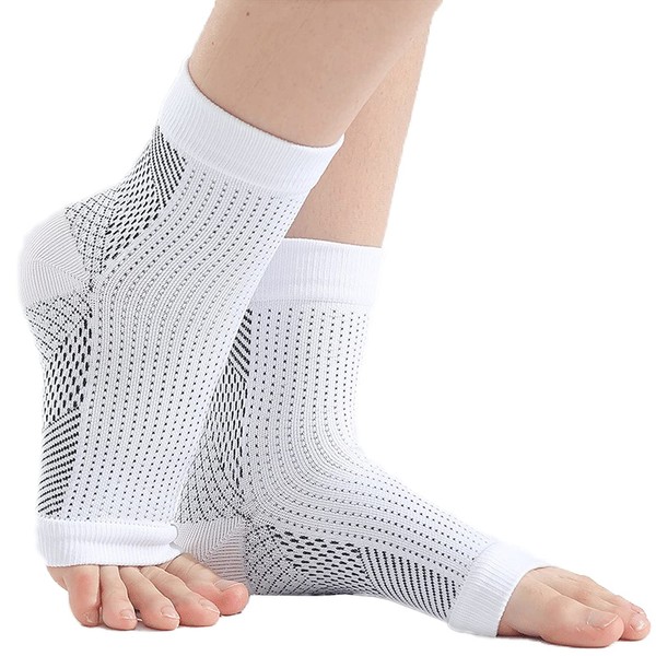 Pro Ankle Brace Compression Support Sleeve-Injury Recovery for Sports Relieves Achilles Tendonitis, Joint Pain. Plantar Fasciitis Foot Socks with Arch Support, Reduces Swelling and Heel Spur Pain.