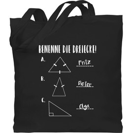Shirtracer - Cotton Bag - Name the Triangles Math, 1 black