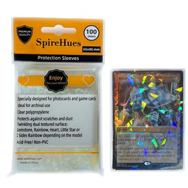 SpireHues Kpop Holographic Photocard Sleeves - 100 Pack with Gemstone Design, Twinkling Laser Flashing Design. Protect Your Kpop Photocard, Gemstone 2 Sides, 65x90