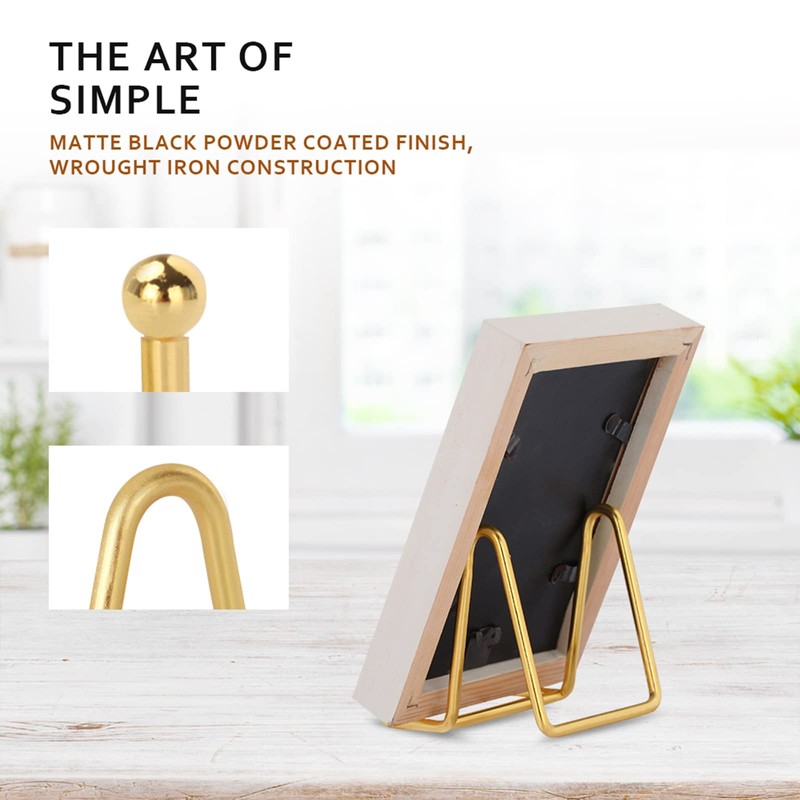 Hotoco Gold Decorative Plate Stand Holder Picture Frame Stand Easel