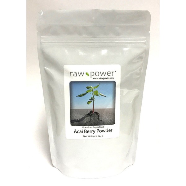 Acai Berry Powder, Raw Power Organics (8 oz, 100% raw, Pure)