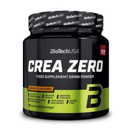 BioTechUSA Crea Zero | Sugar-Free Creatine Drink Powder | Added BCAAs, Vitamins, Minerals, 320 g, Orange