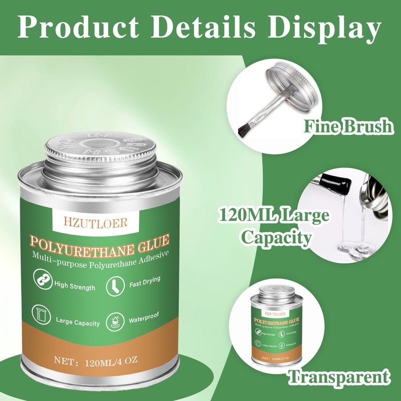 Polyurethane Adhesive,120ML Multi-Purpose Polyurethane Glue,Super Glue for PU,PVC,TPU,ABS,etc,High Strength,Waterproof,Heat Resistant