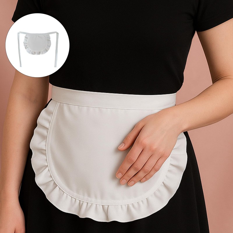 Maid Apron, White Apron White Waist for Cosplay, Theme Parties