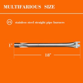 Tombili 18” x 1” Stainless Steel Burner Replacement Parts for DucaneAffinity 4100, 4200, 4400 & 3100, 3200, 3400 Series Grill Models, 4 Burner Grill Replacement Parts.