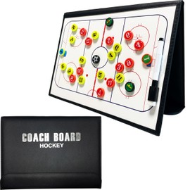 NinBase Magnetic Ice Hockey Board, Erasable Strategy Hockey Tactics Double-Sided Coaching Board Equipment with Magnetic Player Magnet and Marker Pen Accessories Men Teenage Present