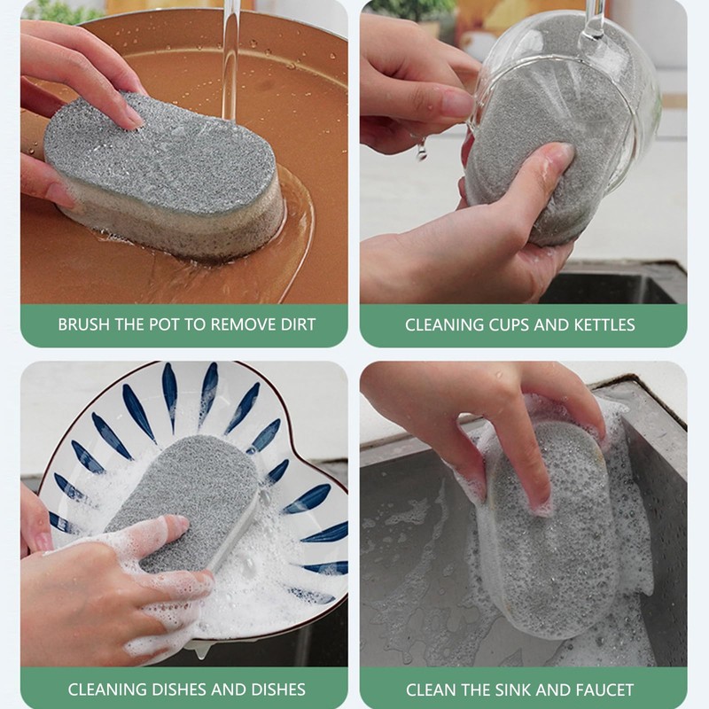Taoluwin 5Pcs Kitchen Sponges, Dual-Sided Heavy Duty Scrub Sponges for