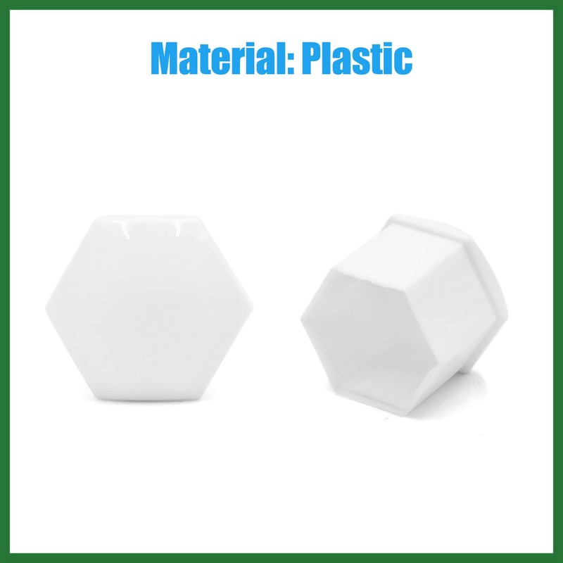 Motoforti 20pcs 17mm Car White Plastic Wheel Lug Nut Bolt