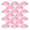 generic 20pzs Abanicos Plegables Mano Rosa Abanicos Tela For Fiesta