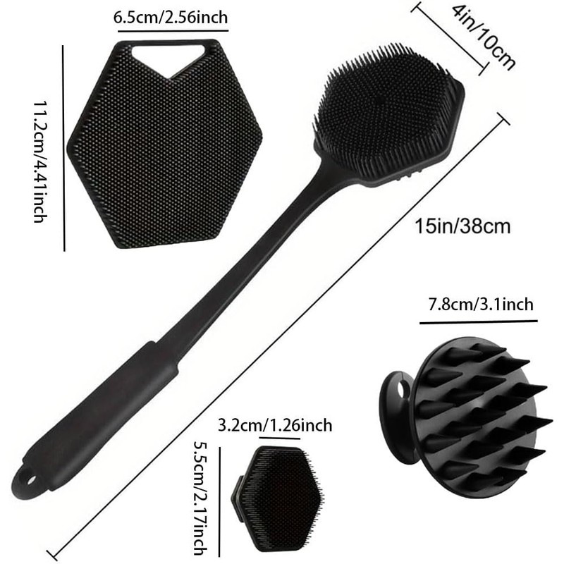 Cepillo de ducha de silicona suave - cepillo para espalda