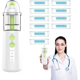 Minidiva Minidiva Nasal Care for Sinus Relief Nose Cleaner, Sinus Rinse Kit with10 Salt Packs, Portable Nasal Irrigation System for Children and Adults (Green1)