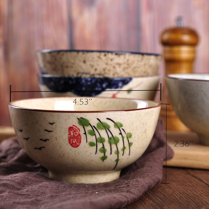 WHJY 4.5 inch Set in 4 Retro Chinese Japanese Creative