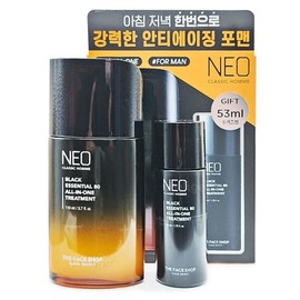 The Face Shop 더페이스샵 네오클래식옴므 블랙 에센셜 올인원 110+53ml기획 The Face Shop Neo Classic Homme Black Essential All-in-One 110+53ml Special Edition