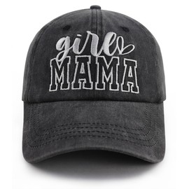 Girl Mama Gifts for Mom, Funny Girl Mama EST 2024 Hat, Adjustable Cotton Embroidered Best Mom Ever Baseball Cap, Mothers Day Birthday Gifts for New Moms Pregnant Mother Mommy Wife Black