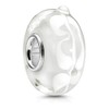 Materia 1364 Bead Glass White Flowers Floral 925 Silver Charms