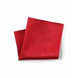 THE SAVILE ROW COMPANY LONDON Men's Silk Pocket Square Handkerchief - Red Fine Twill Weave