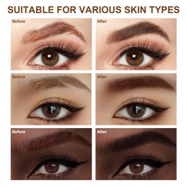 Upgraded 2 Pack Liquid Microblading Eyebrow Pen with 4-Fork-Tip, 3D Magic Eye Brow Pencils for Women, Waterproof Long-lasting Smudge-proof for Natural Eyebrow Shape, Beginner-friendly (A-Dark Brown)