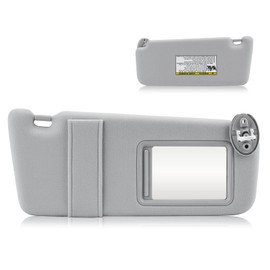 Sun Visor with Light for 2009-2016 Toyota Venza with Sunroof, Right Passenger Side Gray Sunvisor Replacement 74320-0T021-B1