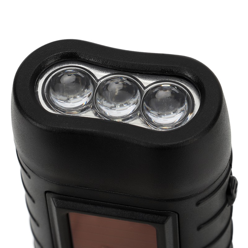 Hand Crank Solar Powered Flashlight Emergency Rechargeable LED Flashlight Self
