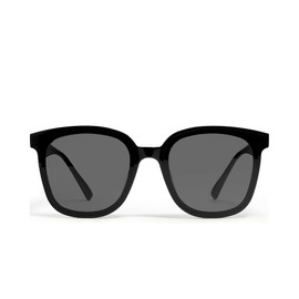 Qonoic Oversize Sunglasses for Women Men Designer Style - Vintage UV Protection (Black)