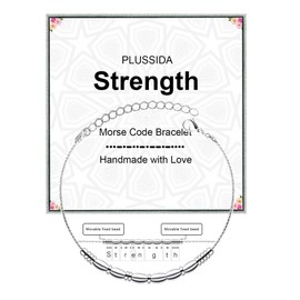 PLUSSIDA Morse Code Bracelets for Women and Men Unique Funny Inspirational Gifts for Men Women Friendships Stainless Steel Beaded Bracelet Christmas Birthday Gift for Best Friends Woman Sister