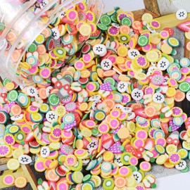 200g Tiny Fruit Slices Charms Cute Set for Resin Polymer Clay Slime Making 3D Fimo Fruits Sticker Bulk for DIY Crafts Nail Art Lip Gloss Supplies Cellphone Decoration Accessories (Lollipop)