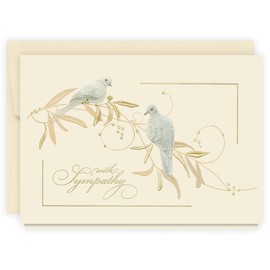 The Gallery Collection, 1 Count Card Pack, Sympathy Card with Pearl Lined Envelope (Sympathy Doves)