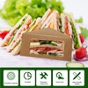 Yardwe 50pcs Triangle Sandwich Boxes with Window Kraft Paper Sandwich