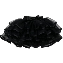 Tortoise & Rabbit Little Girls and Big Girls Tulle Tutu Skirt,Black,6-7 Years