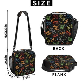 Funky Qiu Insulated Lunch Bag for Women Men - Leakproof Portable Lunchbox Lunch Bag for Kids Meal Prep Container Lunch Cooler for School,Work,Picnic,Travel(Game Controller)