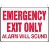Accuform "Emergency Exit Only - Alarm Will Sound" Safety Sign,