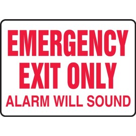 Accuform "Emergency Exit Only - Alarm Will Sound" Safety Sign, Accu-Shield™, 7 x 10 Inches (MEXT551XP)