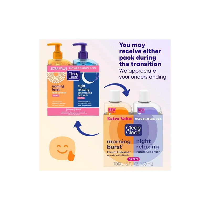 Clean & Clear – Kit 2 Jabones Limpiadores Faciales Día