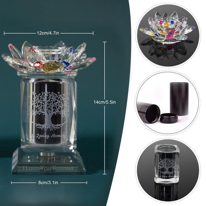 Contid Small Urns for Human,Cremation Keepsake Photo Urn Unique Rotatable