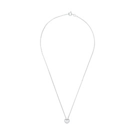 s.Oliver women’s necklace with heart pendant, 925 silver, rhodium-plated, zirconia, white 42 cm - 2016056