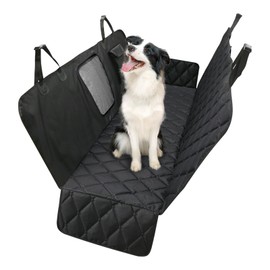 COSY105C Car Seat Cover for Back Seat, Waterproof Car Seat Protector for Dogs with Side Flaps Scratchproof Dog Backseat Cover Dog Hammock with Nonslip Bottom for All Car Standard(54" Wx55 L) (Black)