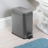 mDesign Small Modern 1.3 Gallon Rectangle Metal Lidded Step Trash
