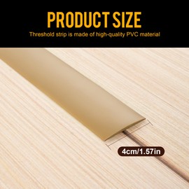 Bnell Floor Transition Strip Floor Cover Strips Self Adhesive Flooring Transitions Laminate Floor Strip Vinyl Floor Flat Divider Strip for for Joining Floor Gaps (10FT,1.57in, Light Brown)