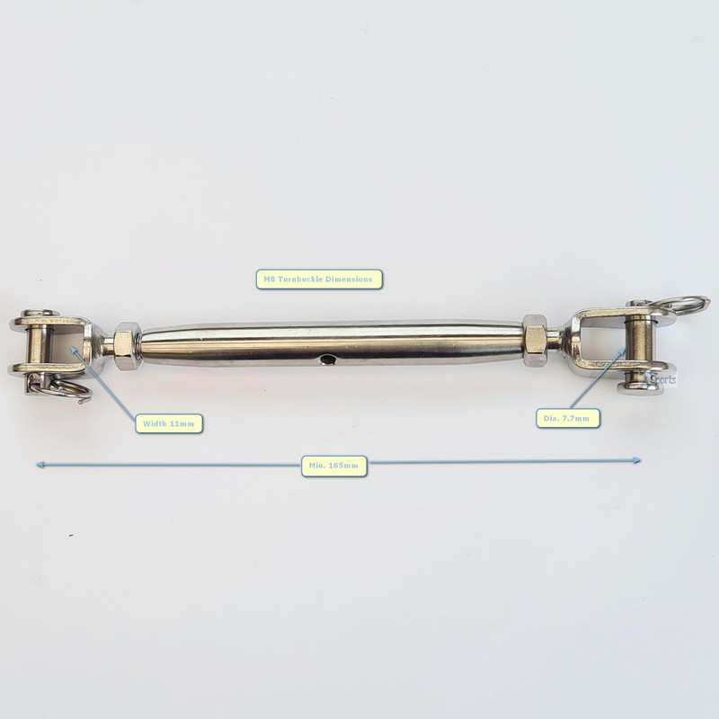 Stainless Steel Rigging Screw Fork, Stainless Steel Turnbuckles (M8)