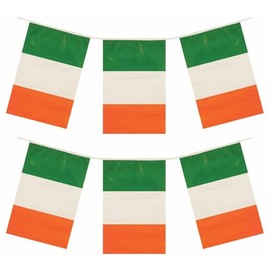 Ireland Irish St Patricks Day Eire Party Plastic Decorations Bunting Flags (12ft of Bunting)