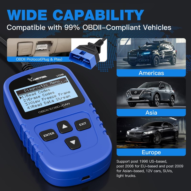 VDIAGTOOL VD10 OBD2 Scanner Code Reader Car Diagnostic Tool Engine
