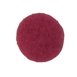 Beautiful Floral Red Color Super Soft and Fluffy Cotton Material Washable Bathroom Rugs 22 in. L X 22 in. W X 0.35 in. H Size, Machine Washable | All Season Pretty Maroon Shade, Super Absorbent