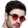 FREESE Men's Round Sunglasses, Designer Metal Frame, UV Protection